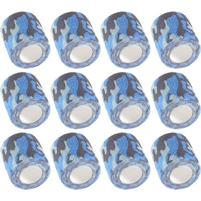 IndigoCase 12 Pack Self Adhesive Bandage Wrap 2 Inch x 5 yd Elastic Tape - color: Camo-ocean, size: 2 Inch - 12 Pack
