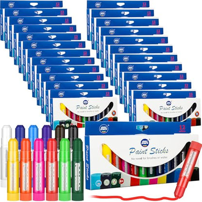 20 Sets 240 Pcs Tempera Paint Sticks Bulk for Kids