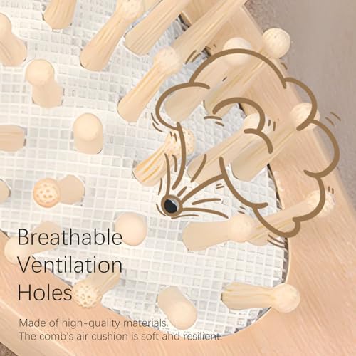 Baby Bath Grooming Kit Natural Wooden Hairbrush with Gentle Goat Bristles, Pear Wood Comb, and Soothing Massage Brush for Babies, Toddlers, and Kids