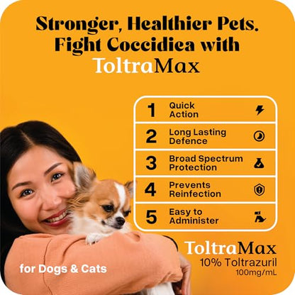 Toltrazuril 10.0% for Horses, Dogs, Cats, 120mL/4 Ounce, for Non-Food Chain Animals - size: 10% Strength | 120mL/4 Ounces