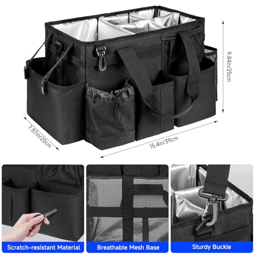 Cleaning Caddy Bag, Large Cleaning Bag for Housekeepers, Black - color: Black, size: L