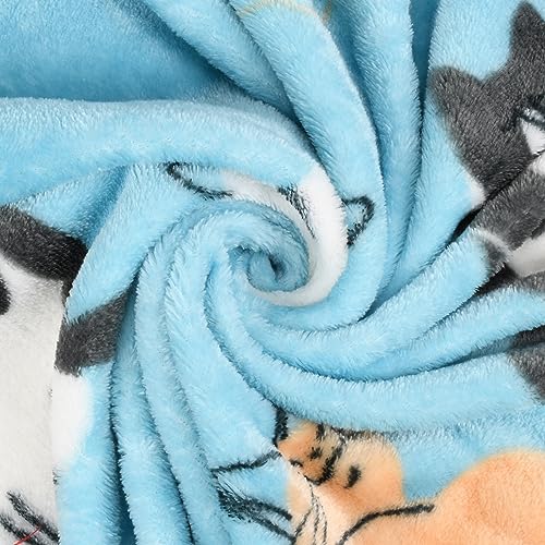 Catalonia Wearable Blanket with Sleeves for Women & Men, Fleece Wrap Throw - color: Blue Cat