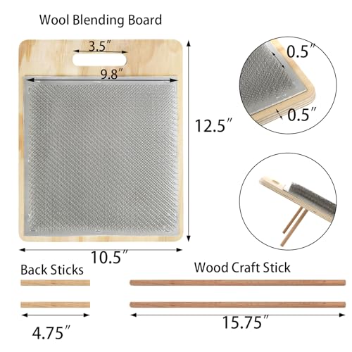Jucoan Wool Carder Blending Board Set, Large Tilted Blending Board