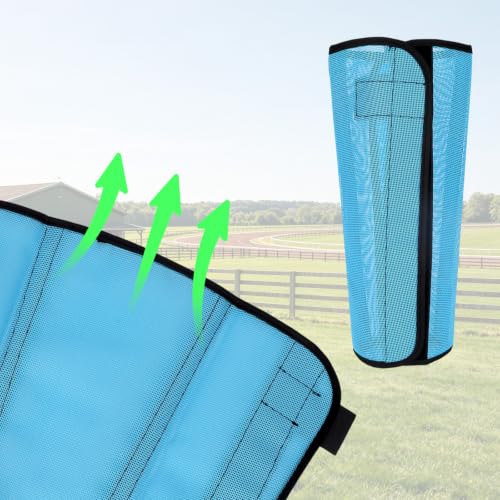 NQEUEPN 4pcs Fly Boots for Horse, Durable Loose Breathable Fly Boots (Blue)