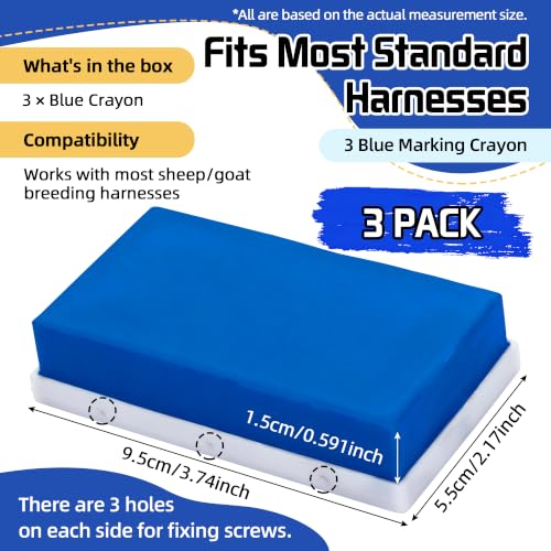 Replacement Marking Crayon Blocks for Ram Breeding Harness (Blue) - color: Blue