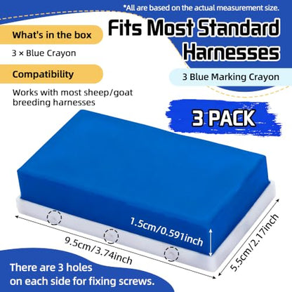 Replacement Marking Crayon Blocks for Ram Breeding Harness (Blue) - color: Blue