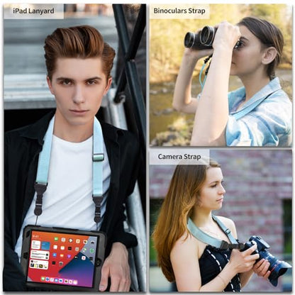 FIEIL Nylon iPad Strap, Adjustable Camera Neck Strap, Comfortable Shoulder Strap for Bags, Cellphone Tablet, Camera, Laptop, Binocular, Luggage Bag (Blue Universal Shoulder Strap) - color: Blue