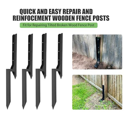 Colinktool 4Pack Fence Post Repair Stake Kit,Heavy-Duty Metal Decking Posts