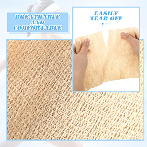 Nuanchu 3 Pcs Self Adhesive Cohesive Wrap Bandage 6inch x 5yard, Beige - color: Beige