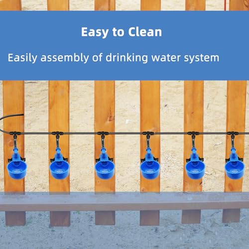 Automatic Chicken Waterer, 6 Cups Float Controlled No-Spill Dispenser