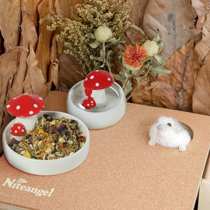 Niteangel Hamster Feeding & Water Bowls: Mushroom Ceramics & Chew-Resistant - size: Water Bottle