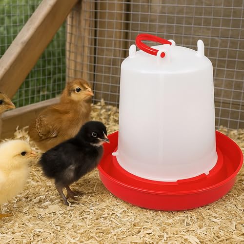 4 Pack 1.5L Gravity-Fed Chick Waterer – Hanging Poultry Drinker Kit | No-Spill Water Dispenser for Chickens, Ducks, Quail, Pigeons, Brooder and Coop Use