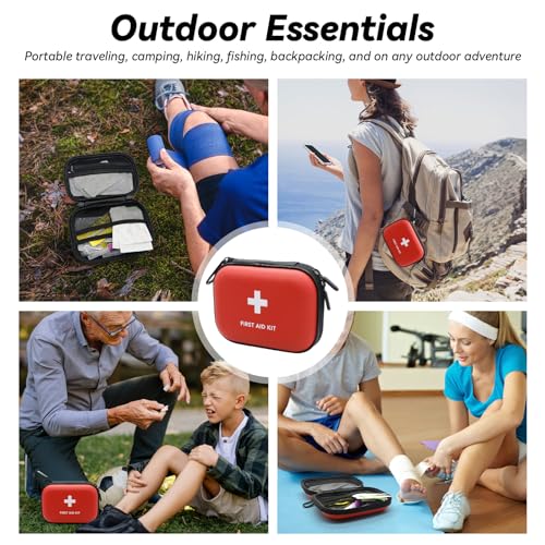 Faylapa Home Car Empty First Aid Bag, 6.2x4.7x1.9 inches Camping Waterproof Case for Travel, Boat, Office, Sports, Hiking, Outdoor (Bag Only)