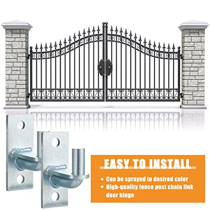 Dunzy 8 Pcs Wall Mount Gate Hinges, Heavy Duty Wall Plate Hinges for Farm Gates, Mount Gate Hinge with 5/8 Hinge Pin Outdoor Chain Link Fence
