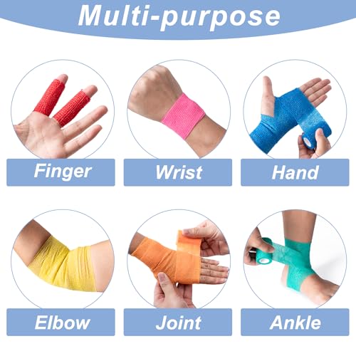 40 Pack Self Adhesive Bandage Wraps,2" X 5 Yards Elastic Bandage Wrap - color: Multicolour-40pack, size: 2 Inch