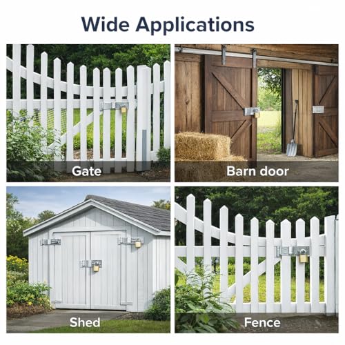 6 Inch Heavy Duty Safety Hasp Lock, 2Pk Thick Steel Barn Latch - color: Zinc Plated, size: 6 Inch