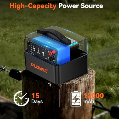 Solar Electric Fence Charger for Livestock: 30 Miles Solar Fence Charger, 12KV 1.5J Output Electric Fence Energizer with 12000mAh Battery, 15W Solar Panel, IP65 Waterproof for Poultry Garden