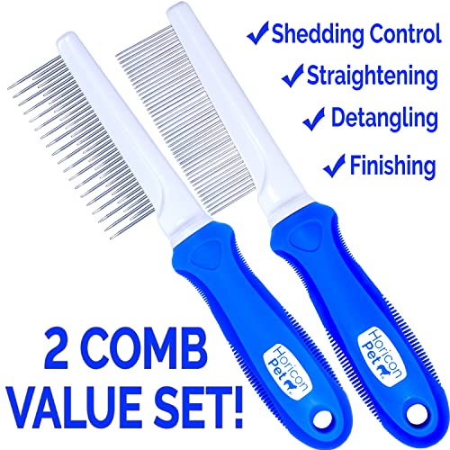 Detangling and Grooming Dog Comb Set for Dogs, Cats, Small Animals - style: 2 Comb Set 37LS/45L
