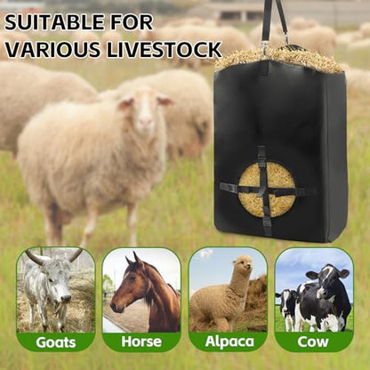 3 Pcs Hay Bags for Goats, Release Buckle for Goats Slow Feeder Hay Bags