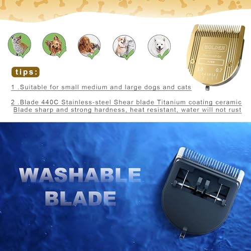 Adjustable 5 in 1 Blades Dog Grooming Blades Compatible with Wahl | For Clipper Arco, Compatible with Bravura, Chromado, Creativa, Compatible with Figura and Motion,Gold,3-Pack - color: GOLD/3PCS