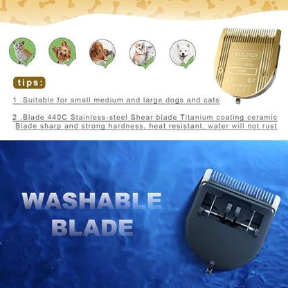 Adjustable 5 in 1 Blades Dog Grooming Blades Compatible with Wahl | For Clipper Arco, Compatible with Bravura, Chromado, Creativa, Compatible with Figura and Motion,Gold,3-Pack - color: GOLD/3PCS