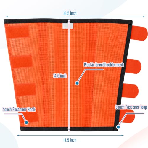 Jexine 8 Pcs Mesh Fly Boots for Horse - color: Orange, Blue