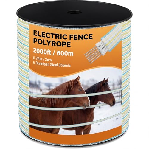 1 Roll 3/4 Inch x 2000 ft Electric Fence Tape Polytape, Green - color: Green, size: 3/4 Inch X 2000 ft