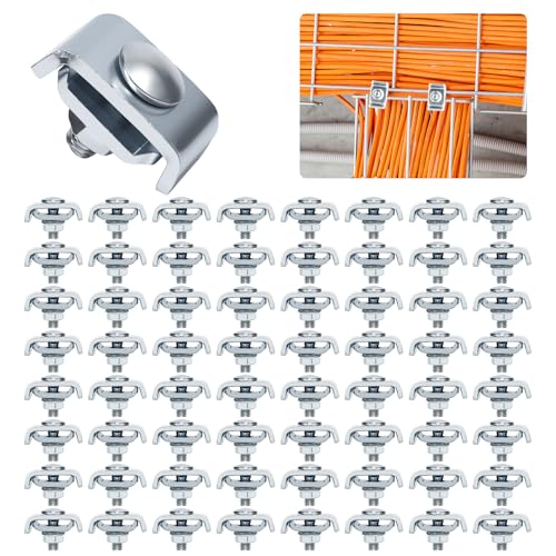 64-Pack Grid Panel Connector Kit, for 4mm-6mm (5/32"-1/4") Wire Shelving & Mesh Cable Trays, Includes Splice Clamps & Reinforced Washers