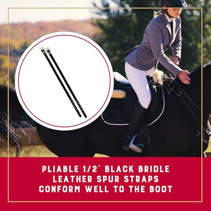 Weaver Equine Bridle Leather English Spur Straps, Adjustable, 16" - color: Black, 1/2 x 16