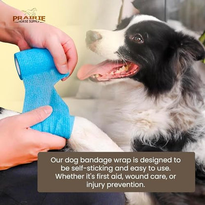 3 Inch Self Adhesive Bandage Wrap - Self-Sticking Vet Wrap - Brown, 24 Pack - color: Brown, size: 24 Rolls