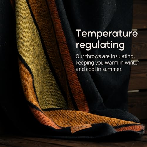 Molithe 100% Wool Blanket, 62" x 48", Warm, Thick, Military, Camping Gear - color: Sunset, size: Medium