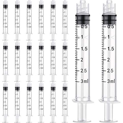 TecUnite 3 ml 20 Pack Plastic Syringes Without Needle for Liquid and Craft