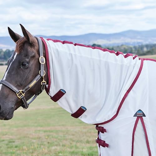 WeatherBeeta ComFiTec Essential Fly Sheet Combo, White/Burgundy, 75" - color: White/Burgundy, size: 75"