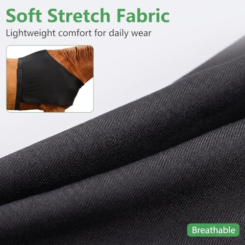 Horse Shoulder Guard Anti Rub Bib Shoulder Protector, One Size Black | Stretch Breathable, Equine Wither Saver, For Training Travel, Under Blanket