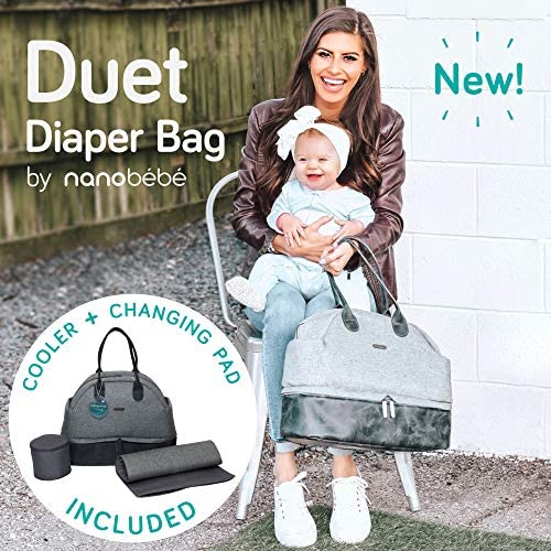 Nanobebe Breastmilk Baby Bottle Cooler & Travel Bag with Ice Pack Included. Compact Triple Insulated, Easily attaches to Stroller or Diaper Bag- Grey - size: Standard