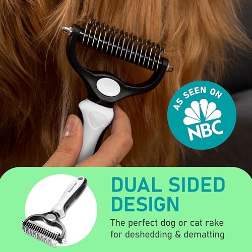 Maxpower Planet Pet Grooming Brush - Double-Sided Undercoat Rake for Dogs and Cats, Extra Wide, Reduces Shedding by 95%, White - color: White, size: Large