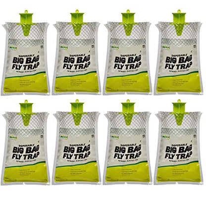 RESCUE! Big Bag Fly Trap – Disposable, Outdoor Use - 8 Traps