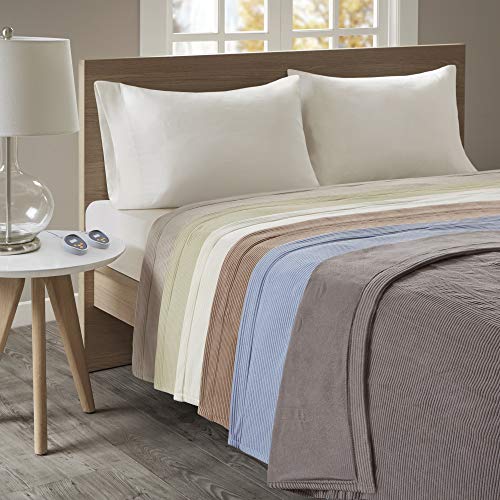 Beautyrest Heated Blanket Queen, Micro Fleece Electric Blanket, Blue - color: Blue, size: Queen