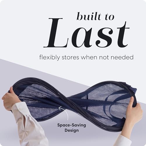 Handy Laundry Collapsible Mesh Foldable Hamper 14" x 14' x 24" Navy Blue - color: Blue, 1-PACK