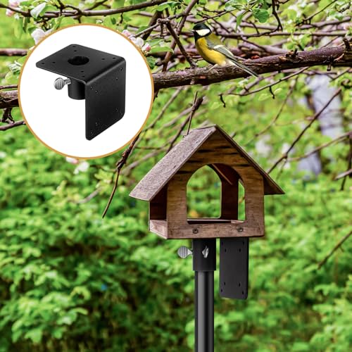 Hicarer 4 Pack Bird Mounting Flange Platform Feeder for 1" Diameter Pole