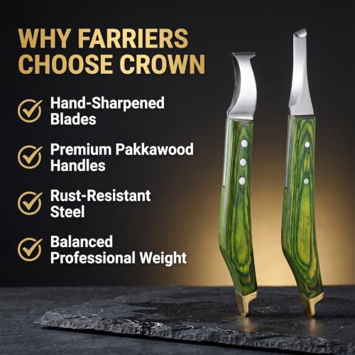 Premium Loop & Hoof Knife Set with Brass End, 9 Inch - color: Multi