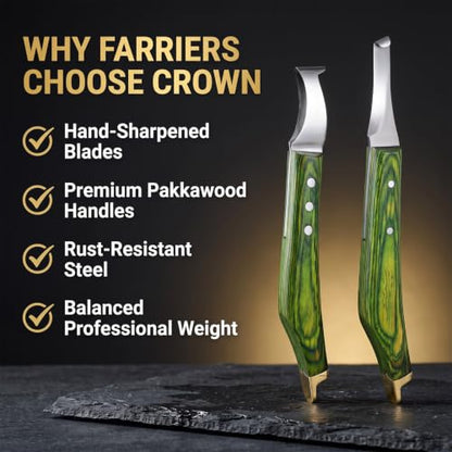 Premium Loop & Hoof Knife Set with Brass End, 9 Inch - color: Multi