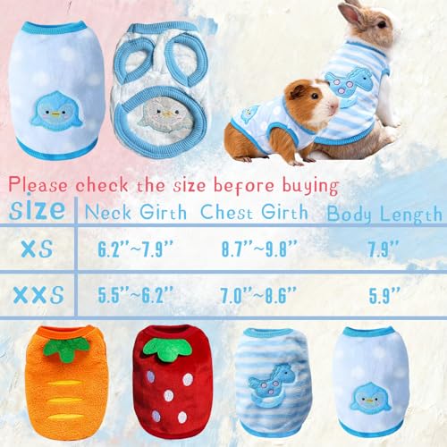Ultra-Small Pet Winter Clothes, 4-Piece Luxuriously Soft Coral Fleece Set | XXS Size for Guinea Pigs, Rabbits, Ferrets, Tiny Chihuahuas (XXS: Fits pets 1-2 lbs) - size: xxs