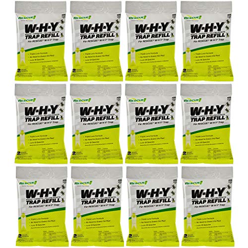 RESCUE! Non-Toxic Wasp, Hornet, Yellowjacket Trap (WHY Trap) Attractant Refill - 2 Week Refill - 12 Pack