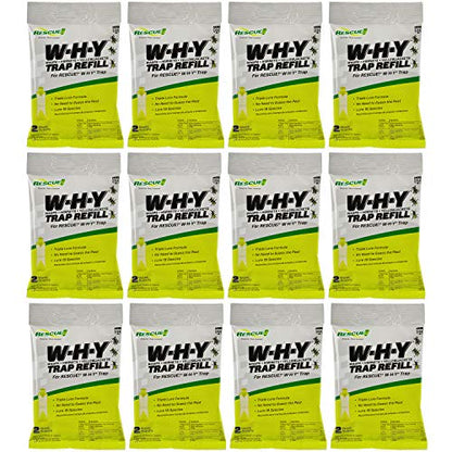 RESCUE! Non-Toxic Wasp, Hornet, Yellowjacket Trap (WHY Trap) Attractant Refill - 2 Week Refill - 12 Pack