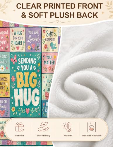 Get Well Gifts for Women Inspiration Spiritual Thank You Gifts Hug Blanket | Thoughtful Encouragement Motivational Gifts for Women After Surgery Cozy Gifts Wellness Gifts Life Comfort Blanket 50*60 - color: Hug