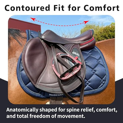 EQUINEWAVE Embossed All Purpose Saddle Pad | Cooling Performance Lining, Contoured Fit, Textured Design, English Riding - color: NAVY