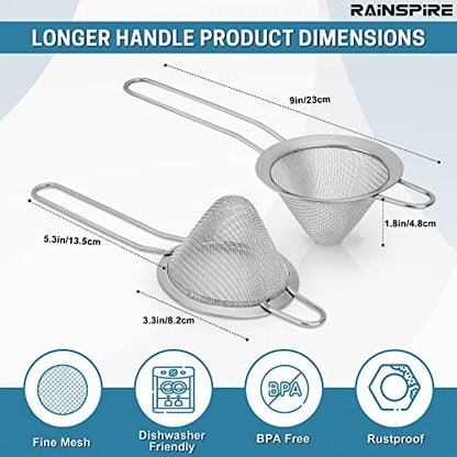Fine Mesh Strainers Reinforced Anti-Break Handle Drink Tea Strainer Sliver - color: Silver