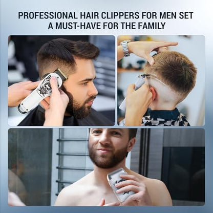 BESTBOMG® Hair Clippers for Men, Clipper, Trimmer & Shaver Set, BS-Y4T9 - color: White-3