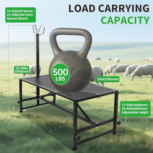 ECOTRIC 51"x23" Livestock Stand for Goats Milking, Trimming, Showering,
